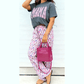 Medium Grey MAMA Letter Graphic Tee Camouflage Print Loose Pant Set