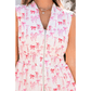 Ryland Pink Full Zip Cinched Waist Sleeveless Bow Mini Dress