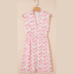 Ryland Pink Full Zip Cinched Waist Sleeveless Bow Mini Dress