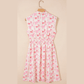 Ryland Pink Full Zip Cinched Waist Sleeveless Bow Mini Dress