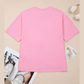 Poppy Pink Raw Edge Bow Patch Loose T Shirt