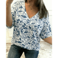 Noa Camouflage Print Single Chest Pocket V Neck Tee