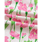 SALE!!!  Georgie Pink Floral Print Contrast Trim V Neck Double Ruffled Short Sleeve Blouse