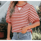 Bella Orange Stripe Short Bubble Sleeve T Shirt