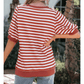 Bella Orange Stripe Short Bubble Sleeve T Shirt