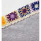 Cali Light Grey Granny Square Crochet Detail Loose T Shirt