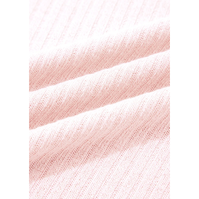 Shiloh Light Pink Collared V Neck Ribbed Tee