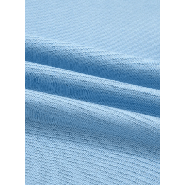Pammy Beau Blue Snap Button Polo Collar Short Sleeve Scallop Hem Mini Dress
