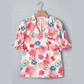 Carlotta Floral Tie V Neck Short Puff Sleeve Blouse