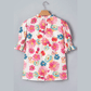 Carlotta Floral Tie V Neck Short Puff Sleeve Blouse
