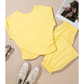 Marcella Yellow Cream Cropped Tank Top and Jogger Pants Set