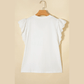 Payson Eyelet Embroidered Flutter Sleeve Patchwork V Neck Tee