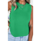 Elsbeth Bright Green Side Button Round Neck Knit Sleeveless Sweater