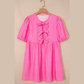 Mayra Striped Print Bow Detail Short Puff Sleeve Mini Dress