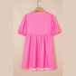 Mayra Striped Print Bow Detail Short Puff Sleeve Mini Dress
