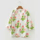 Emerie Wild Flower Print V Neck 3/4 Sleeve Blouse