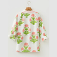 Emerie Wild Flower Print V Neck 3/4 Sleeve Blouse