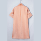 Grace Ann Brown Stripe Pinched V Neck Turn-up Cuffs Shift Mini Dress