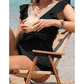 Brianna Black Ruffled Short Sleeve Lace Trim V Neck One Piece Swim Dress