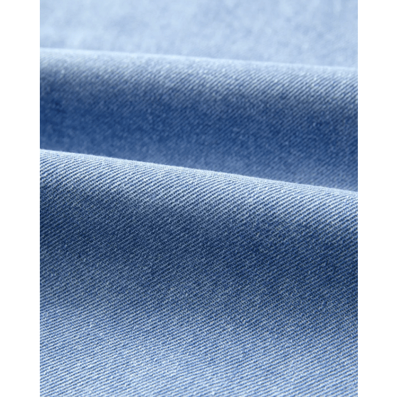 Kera Beau Blue Frilled Collar Flutter Sleeve Denim Top