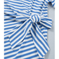 Elliana Sky Blue Stripe Nautical Tie Contrast Trim Round Neck T Shirt Mini Dress