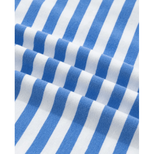 Elliana Sky Blue Stripe Nautical Tie Contrast Trim Round Neck T Shirt Mini Dress