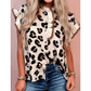 Pamela Khaki Leopard Printed Ruffle Sleeve Summer Blouse