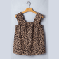 Reese Brown Leopard Print Frilled Square Neck Tank Top