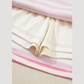Zella Sachet Pink Textured Stripe Print Contrast Trim Zip Collar Sleeveless 2pcs Skort Set