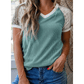 Crystal Green Bay Color Block Lace Leopard Patchwork Twisted Ribbed Tee