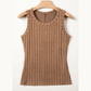 Jora Brown Slim Ribbed Mineral Wash Tank Top