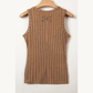 Jora Brown Slim Ribbed Mineral Wash Tank Top