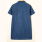 Linley Blue Zip Up Collared Short Sleeve Shift Mini Denim Dress