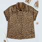 Khari Gold Plus Size Leopard Print Short Sleeve Dolman Shirt