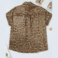 Khari Gold Plus Size Leopard Print Short Sleeve Dolman Shirt