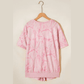 SALE!!!  Jemma Pink Abstract Print V Neck Loose Tee Drawstring Shorts 2pcs Outfit