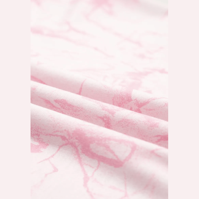 SALE!!!  Jemma Pink Abstract Print V Neck Loose Tee Drawstring Shorts 2pcs Outfit