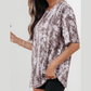 Lindy Khaki Camouflage Woodland Print Drop Shoulder Tunic Tee