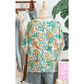 Chesley Green Boho Paisley Floral Printed Puff Sleeve Blouse