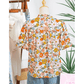 Jasey Multicolour Crochet V Neckline Puff Sleeve Boho Flower Blouse