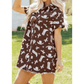 Mary Lou Brown Cowgirl Print Raw Edge Button Down Short Denim Dress