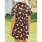 Mary Lou Brown Cowgirl Print Raw Edge Button Down Short Denim Dress