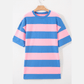 Selina Pink Striped Color Block Oversize Tunic Tee