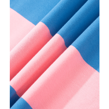 Selina Pink Striped Color Block Oversize Tunic Tee