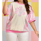 Wandia Plus Size Floral Patchwork Short Sleeve Patch Embroidery Cotton T Shirt