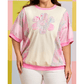 Wandia Plus Size Floral Patchwork Short Sleeve Patch Embroidery Cotton T Shirt