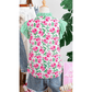 Jayleen Floral Print Striped Ruffle Trim V Neck Blouse