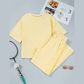 Blaise Yellow Lace Patchwork Half Sleeve Top Elastic Waist Pants Two Piece Set
