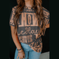 Dark Grey Howdy Cowboy Letter Printed Western Fashion Tee