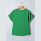 Jeri Green Ruffle Trim Short Sleeve Blouse